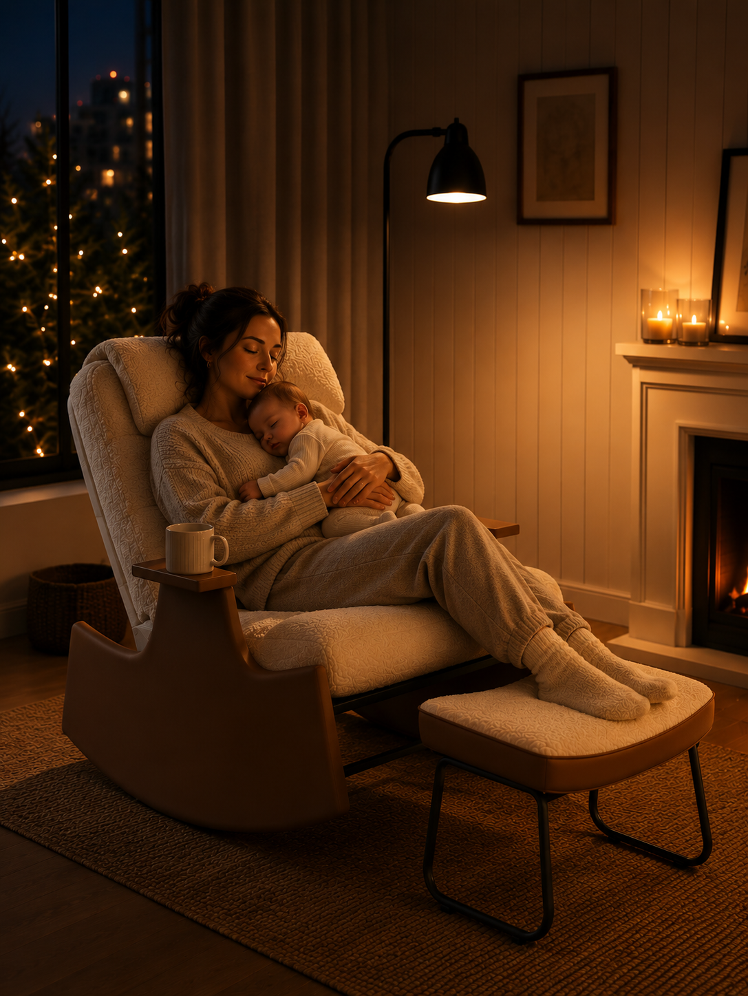 Fauteuil à Bascule Premium avec Repose-Pieds | NOMA