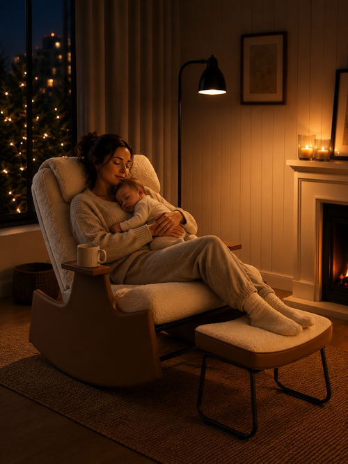 Fauteuil à Bascule Premium avec Repose-Pieds | NOMA