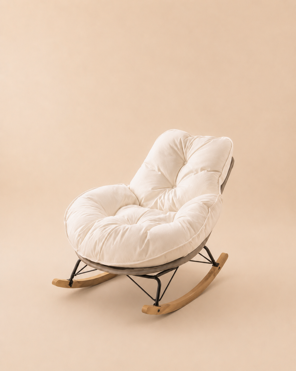 Fauteuil à bascule  blanc cassé | Nestora