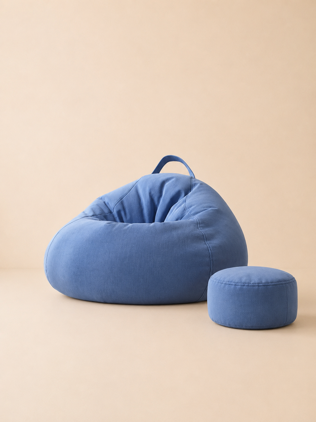Pouf poire géant salon premium avec repose-pieds assorti | Nesty