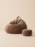 Pouf poire géant salon premium avec repose-pieds assorti | Nesty
