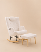 Fauteuil à Bascule Scandinave en Bouclé premium avec Repose-Pieds | ORYA