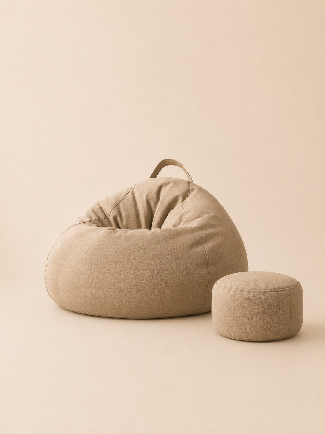 Pouf poire géant salon premium avec repose-pieds assorti | Nesty