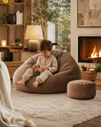 Pouf poire géant salon premium avec repose-pieds assorti | Nesty