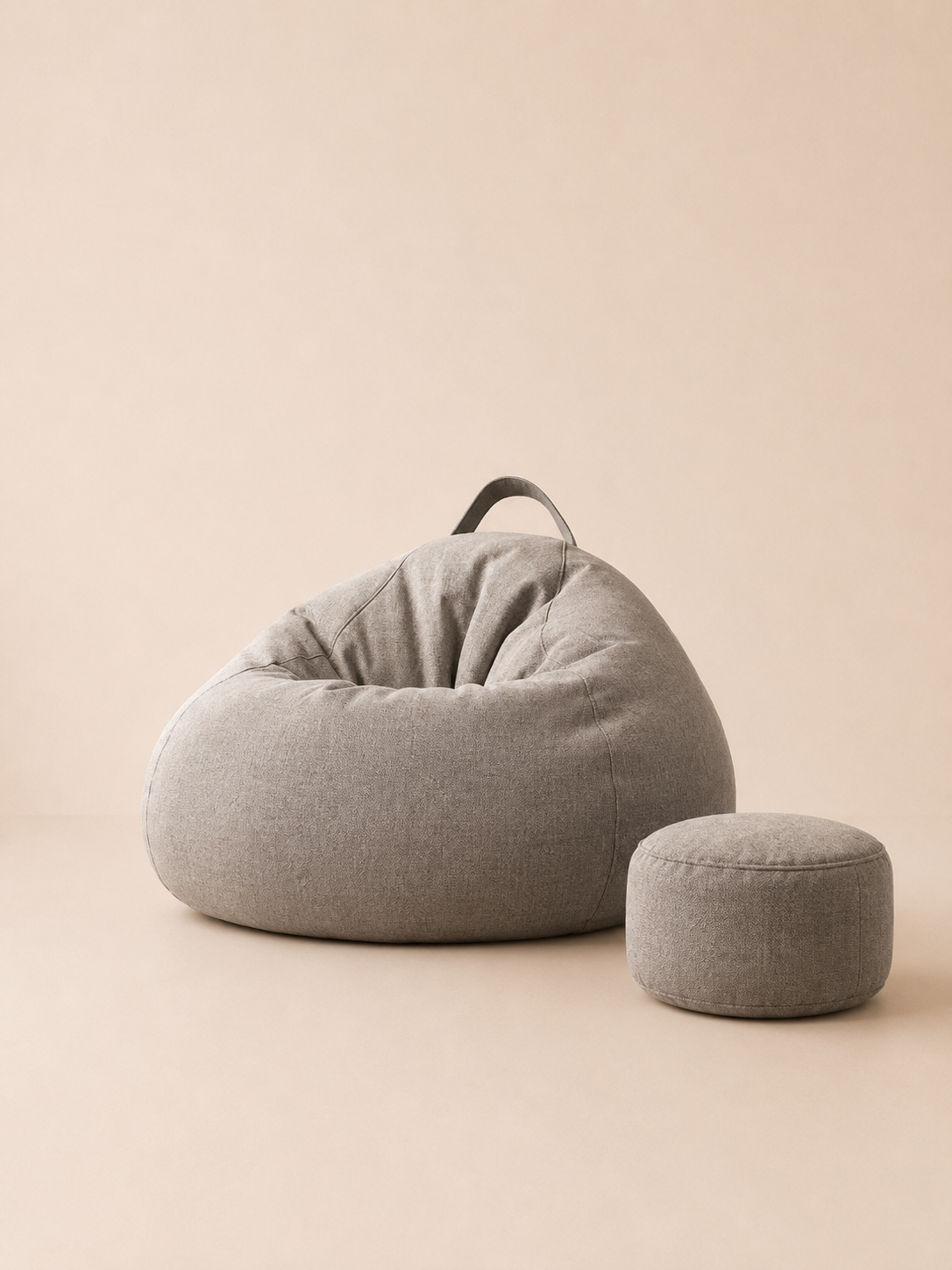 Pouf poire géant salon premium avec repose-pieds assorti | Nesty
