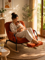 Fauteuil à Bascule Relax Terracotta premium avec Repose-Pieds Intégré | HAVENA
