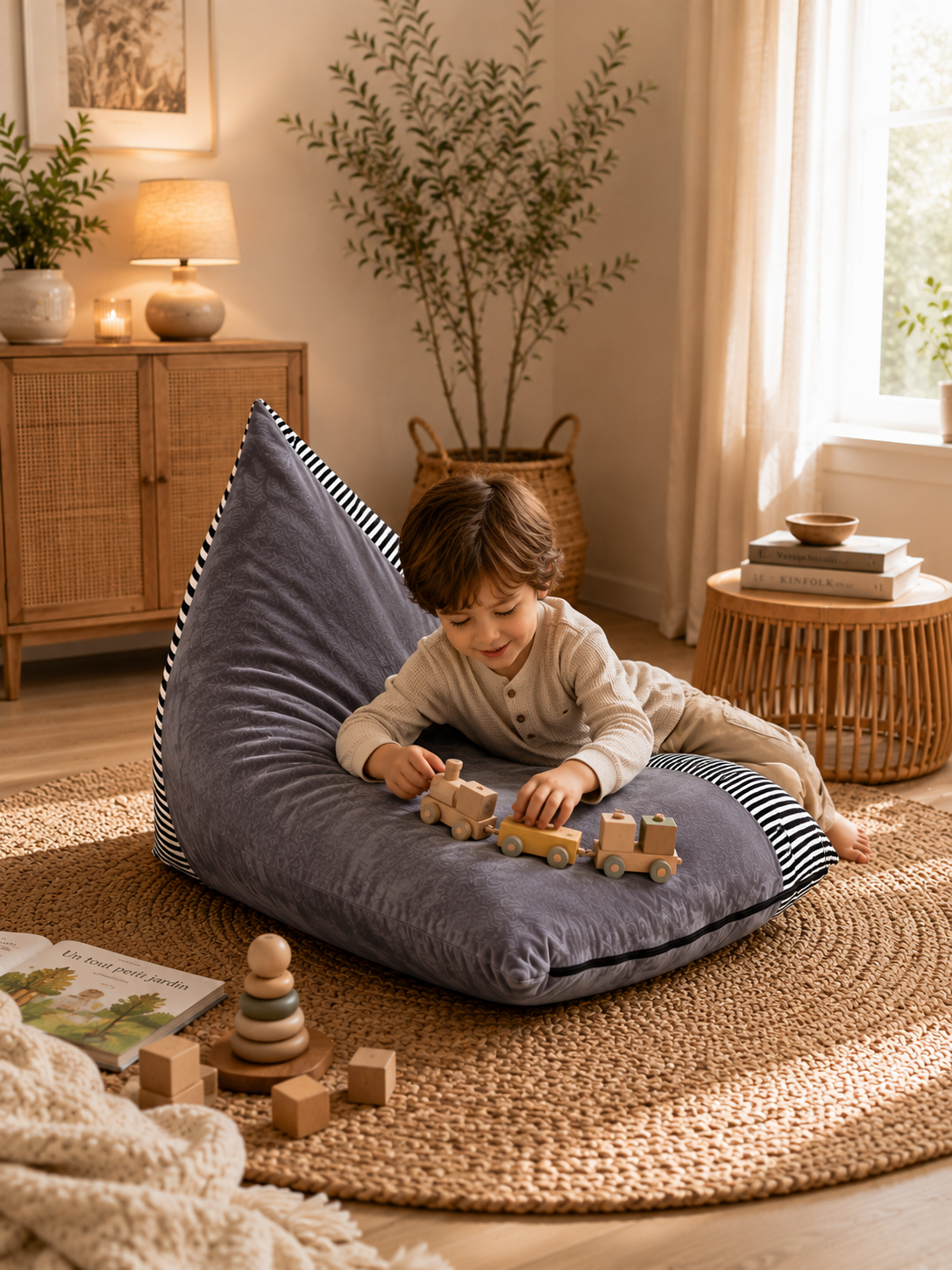 housse Pouf poire salon enfant premium | Oléa