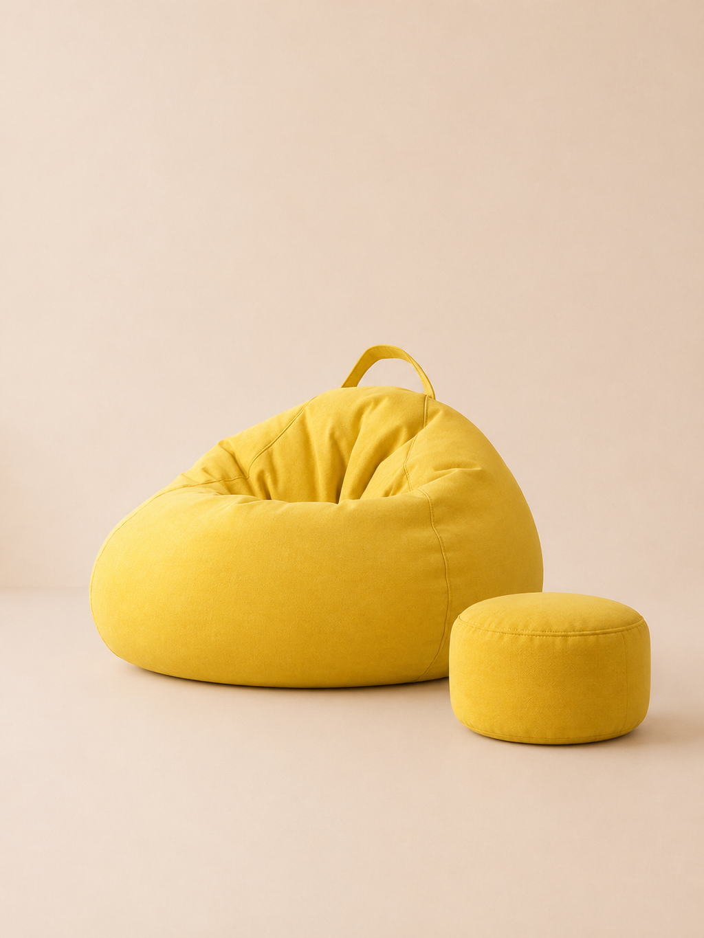 Pouf poire géant salon premium avec repose-pieds assorti | Nesty