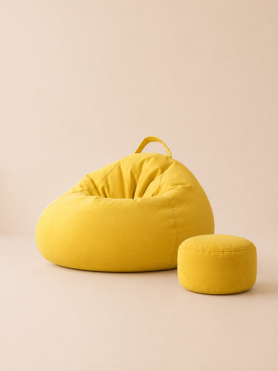 Pouf poire géant salon premium avec repose-pieds assorti | Nesty