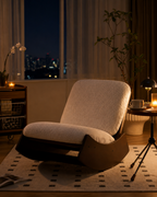 Fauteuil à Bascule Minimaliste  en Bouclé premium | CALMIA
