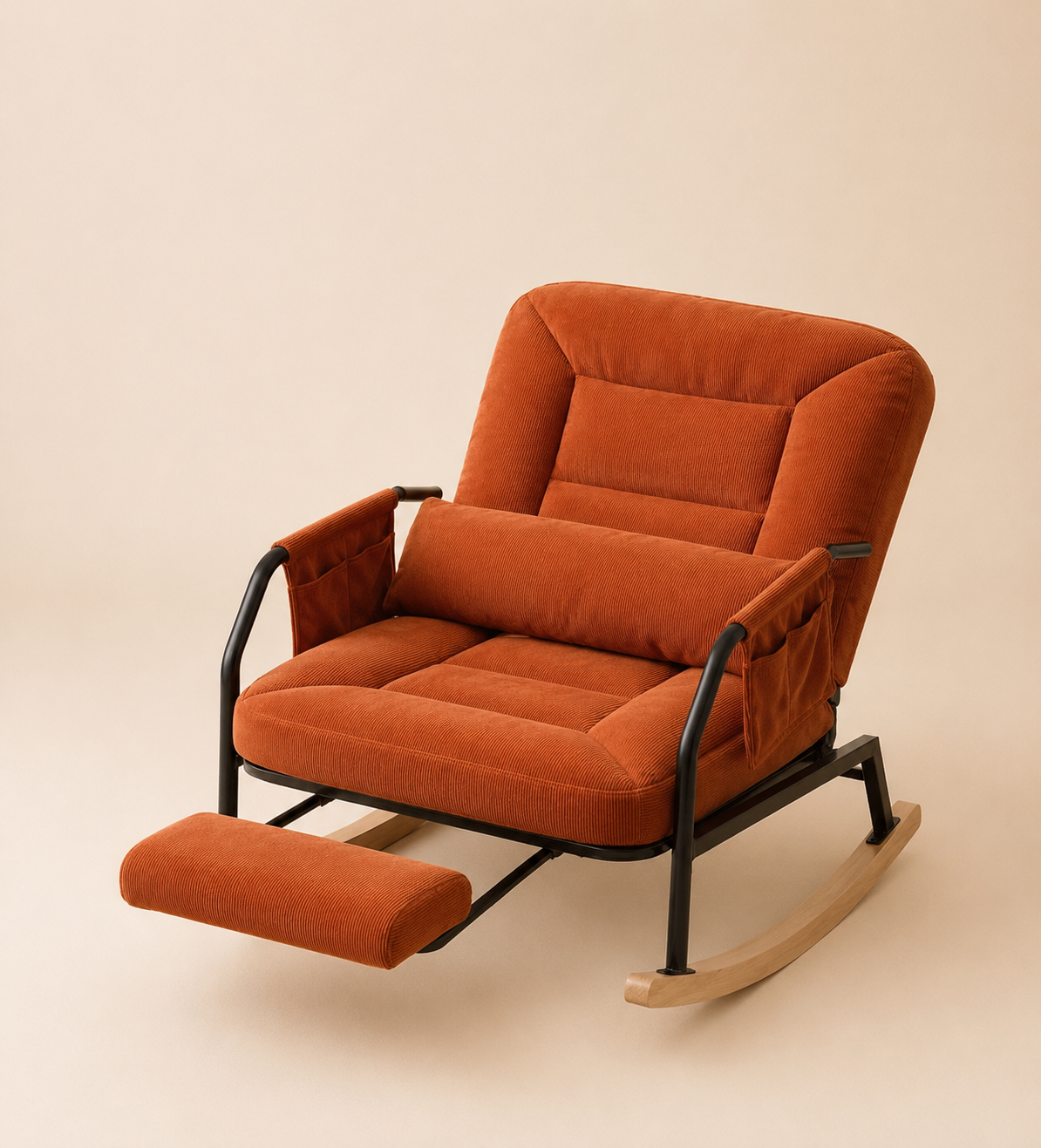 Fauteuil à Bascule Relax Terracotta premium avec Repose-Pieds Intégré | HAVENA