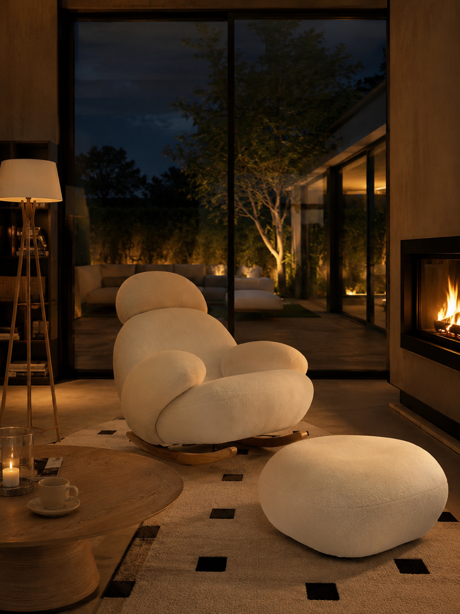 Fauteuil à bascule premium avec repose pied | soléna