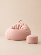 Pouf poire géant salon premium avec repose-pieds assorti | Nesty