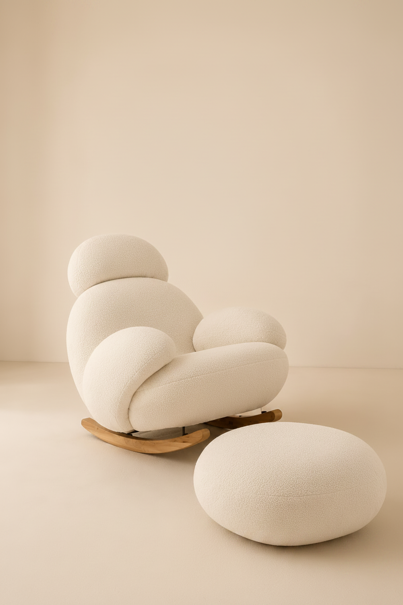 Fauteuil à bascule premium avec repose pied | soléna