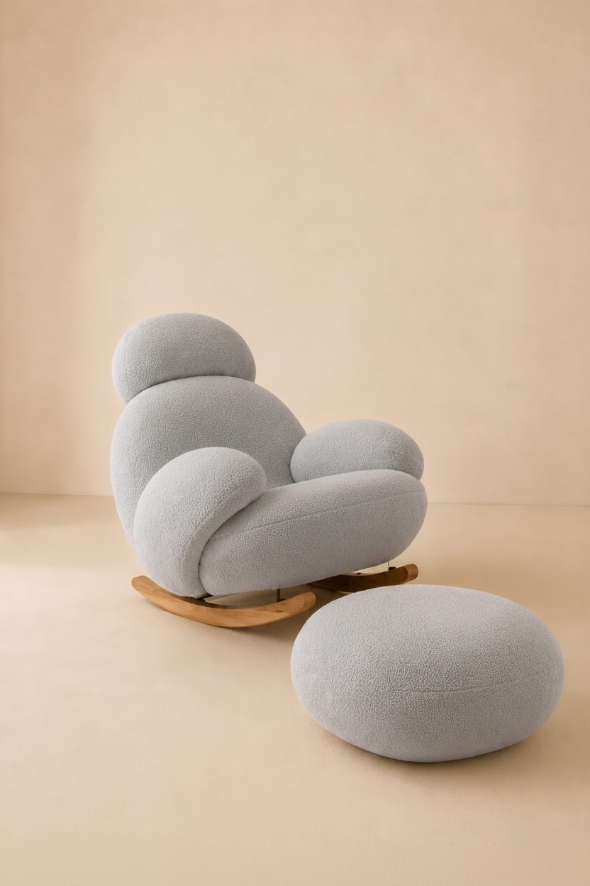 Fauteuil à bascule premium avec repose pied | soléna
