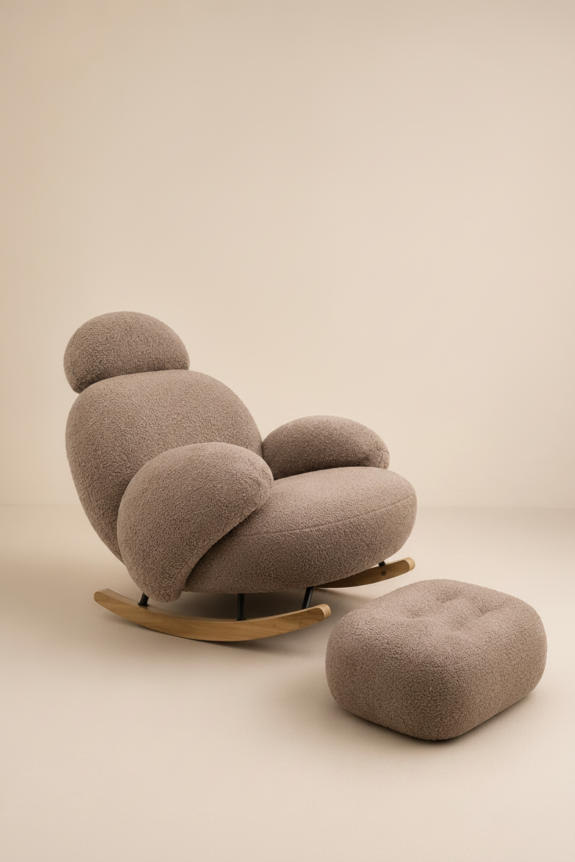 Fauteuil à bascule premium avec repose pied | soléna
